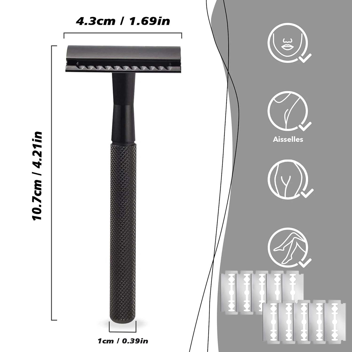 Safety Razor Handle - Afeitadora de seguridad para hombres con